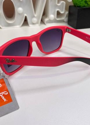 Очки ray-ban солнцезащитные, черно-розовые5 фото