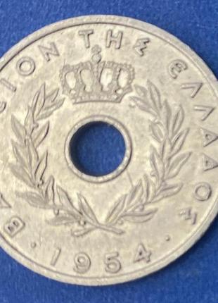 Монета греции 20 лепта 1954 г.2 фото