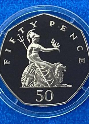 Монета великобритании 50 пенсов 1986 г. пруф из набора
