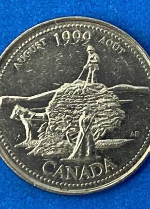 Монета канаду 25 центів 1999 р. серпень