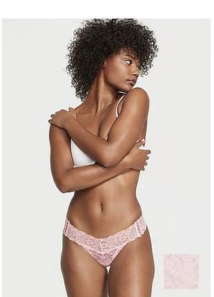 Кружевные трусики от виктория сикрет оригинал lace-up lace thong panty