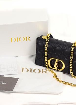 👜 christian dior small dior caro bag black supple cannage calfskin9 фото