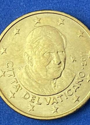 Монета ватикана 50 евроцентов 2011 г.2 фото