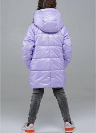 Демисезонная куртка с капюшоном для девочек, "зигзаг",  от 116 см до 140см6 фото