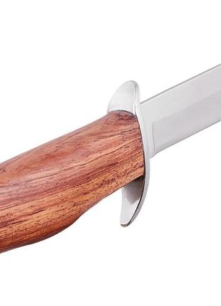 Нож финка с удобной деревянной ручкой и надежным клинком, кожанный чехол4 фото