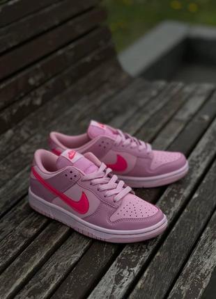 Nike dunk low gs triple pink6 фото