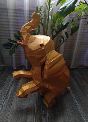 Paperkhan сборная модель фигура пазл слон слониха слонено оригами papercraft 3d фигура развивающий набор