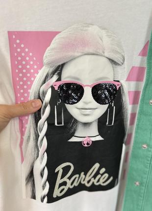 Белая коттоновая футболка из barbie 💕5 фото
