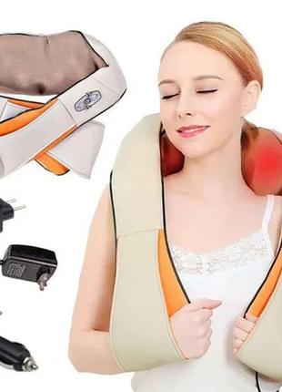 Роликовый массажёр massager of neck kneading, для шеи и плеч, 12v