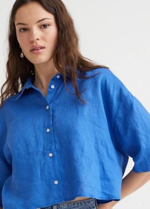Нова сорочка льон h&m сорочка льяна оверсайз льняна