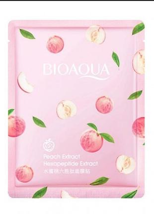 Тканевая маска для лица с экстрактом персика bioaqua peach extract hexapeptide extract 25ml