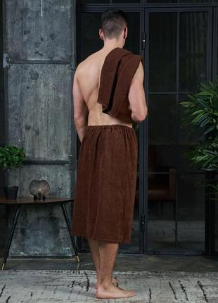 Набор 2 предмета. комплект - килт(большое банное полотенце на липучке) и среднее. подарок мужчине для бани.2 фото