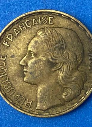 Монета франции 50 франков 1952-53 гг.2 фото