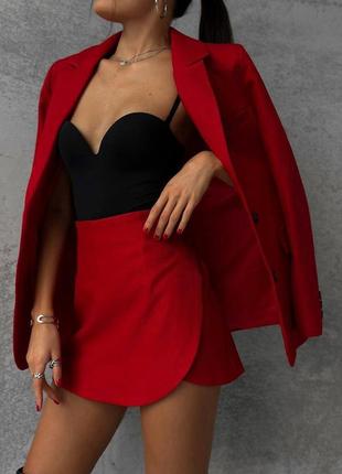 Жіночий костюм двійка із спідницею 3 кольори5 фото