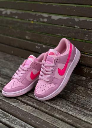 Nike dunk low gs triple pink3 фото