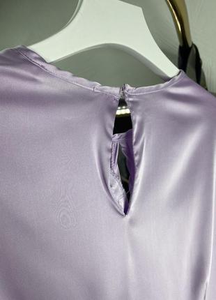 Атласная блуза лавандового цвета с длинным рукавом бренда na-kd7 фото