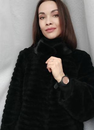 Шуба полушубок мутон норка
