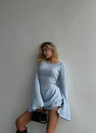 Платье с открытой спиной муслин7 фото