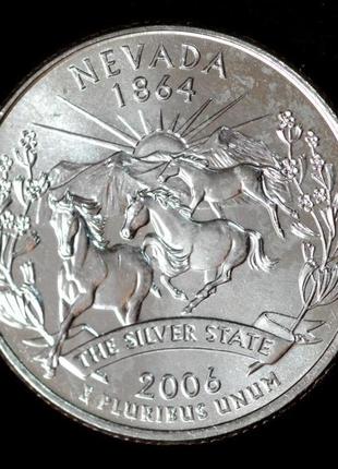 Монета сша 25 центів 2006 р. невада