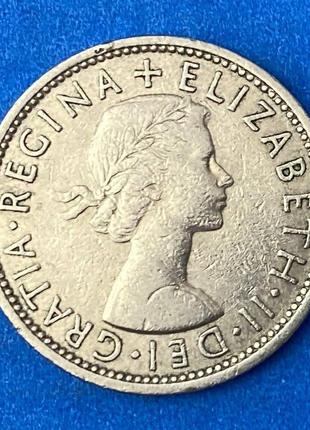 Монета великобритании 2 шиллинга 1954-65 гг.2 фото