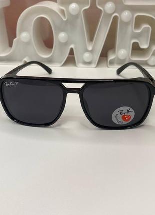 Очки ray-ban солнцезащитные поляризованные черные3 фото