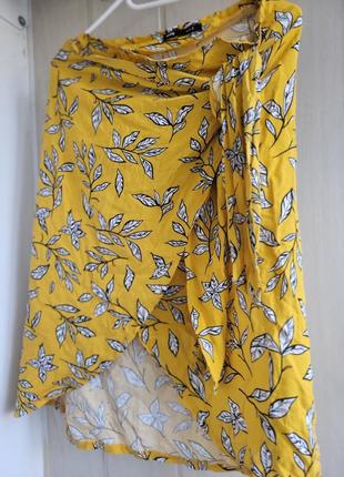 Літня юбка котон спідниця міді на запах бавовна sinsay юбка хлопок3 фото