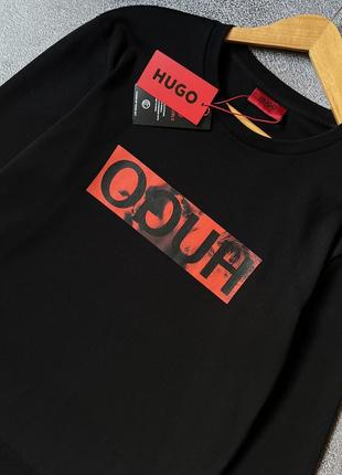 Чоловічий чорний преміум новий світшот hugo boss оригінал толстовка кофта светр hugo розмір м оригінал3 фото