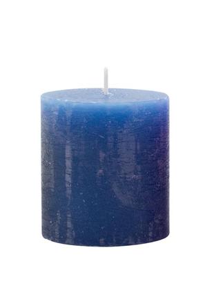 Свеча цилиндрическая candlesense decor rustic 75*70 33 ч синяя