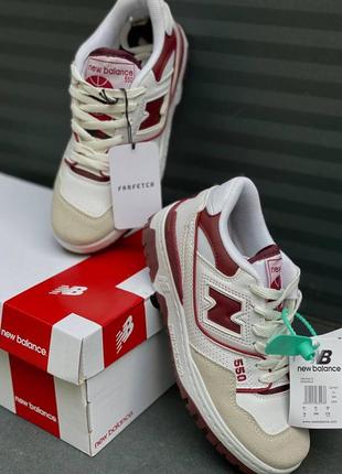 Кроссовки женские nb 550 burgundy