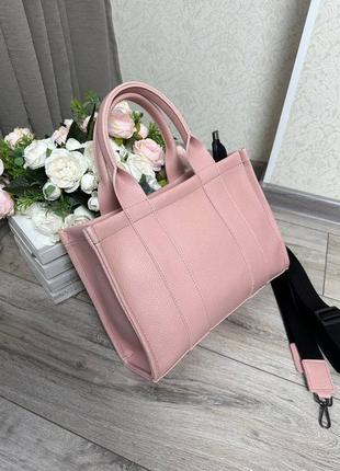 Женская стильная и качественная сумка из эко кожи розовая5 фото