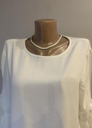 Елегантна білосніжна брендова блузка2 фото