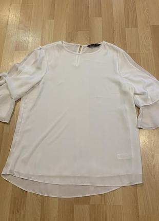 Елегантна білосніжна брендова блузка5 фото