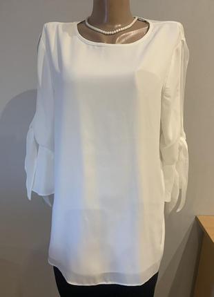 Елегантна білосніжна брендова блузка1 фото