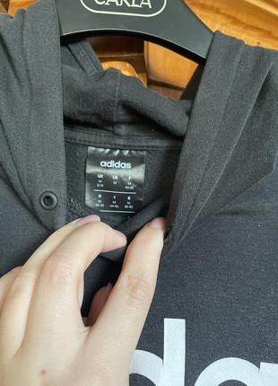 Худи adidas размер с-м черное кофта с капюшоном женская4 фото