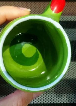 Глиняне горнятко розписане вручну чашечка