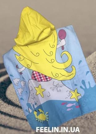 Пляжний рушник для дівчинки принцеси лол (лола) з капюшоном, дитяче пончо, куточок для купання дитині море, пляж7 фото