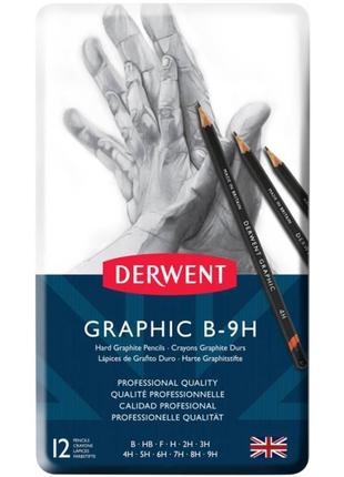 Графітні олівці graphic medium 12 шт. derwent