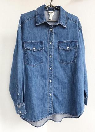 Шикарная новая джинсовая рубашка куртка оверсайз h&m4 фото