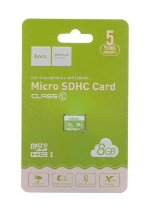 Micro sdhc карта памяти hoco 8gb class 10 (без адаптера) usb 2.0м