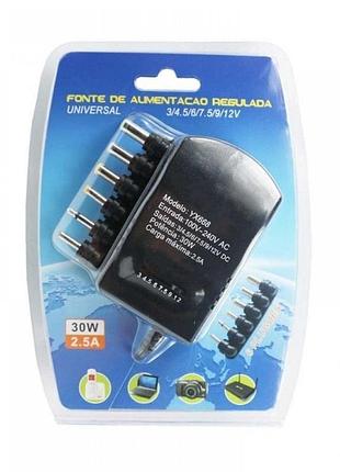 Адаптер універсальний 6 в 1,30w 2,5a remote yc668