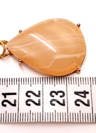 Винтажная подвеска капля 5 см-2.5 см, золотистый кулон с камнем5 фото