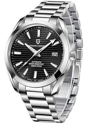 Механические часы pagani design pd-1688 silver-black, мужские, с датой,...
