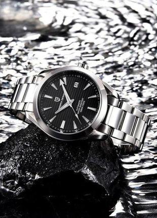 Механические часы pagani design pd-1688 silver-black, мужские, с датой,...