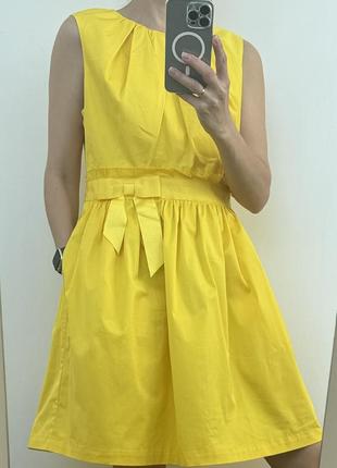 Платье из плотного хлопка ted baker яркого желтого цвета2 фото