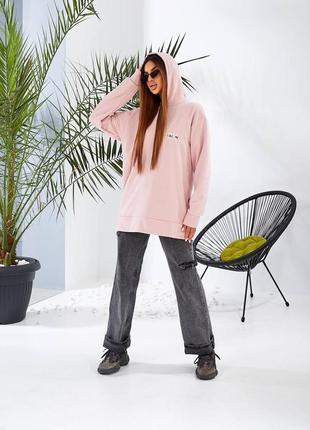 Подовжений худі calvin klein з подвійним глибоким каптуром6 фото