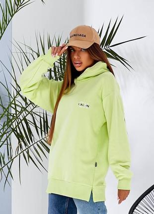 Удлиненный худи calvin klein с двойным глубоким капюшоном