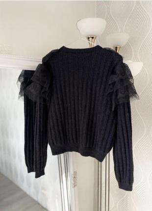В’язаний чорний кардиган светр від бренду popatu у розмірі s-m. стан ідеальний, у носінні не був. склад нитки 52% акрил 28% поліамід 20% поліестер2 фото