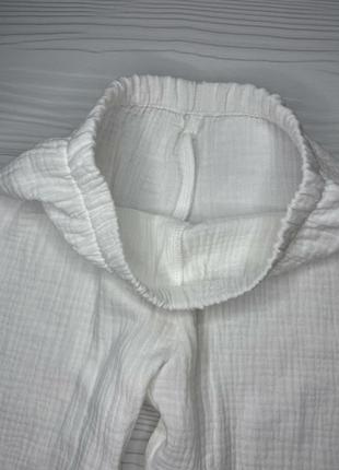 Костюм мусліновий дитячий для хлопчика (сорочка і штани) білий кmxssht-18 фото