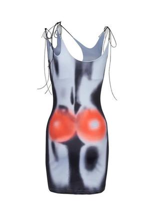 Сукня плаття платье завязки сарафан летнее бретельки серое лямки мини7 фото
