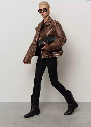 Косуха оверсайз шоколадна вінтаж